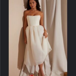 Oh Polly NWT Strapless Off White Dress Size 8